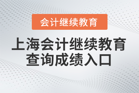 2024年上海会计继续教育查询成绩入口